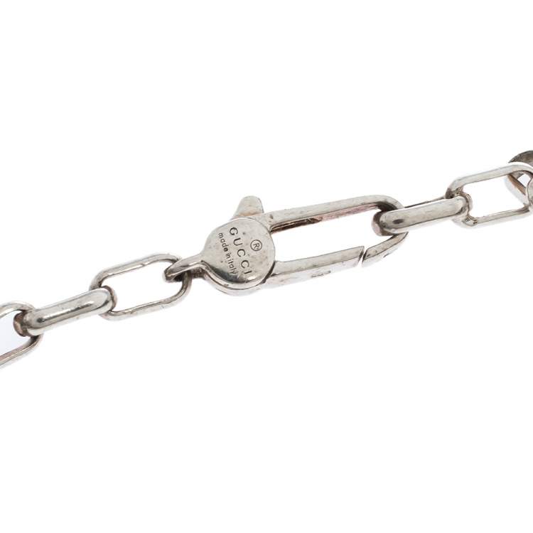 Pre Owned Gucci GG Interlocking Silver Chain Link Bracelet