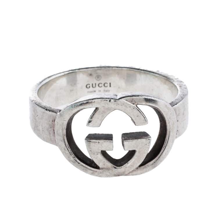 immunisering amplitude katalog Gucci Sterling Silver Interlocking GG Ring Size EU 55 Gucci | TLC