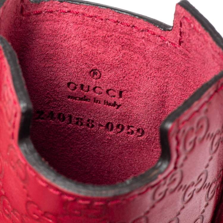 Pre Owned Gucci Red Leather Microguccissima iPhone 3&4 Case