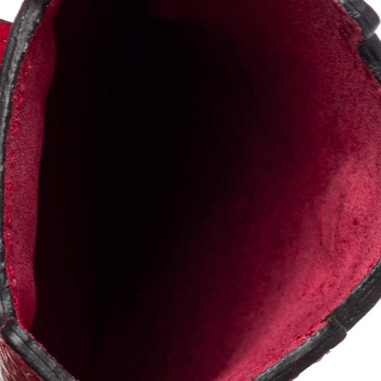 Pre Owned Gucci Red Leather Microguccissima iPhone 3&4 Case