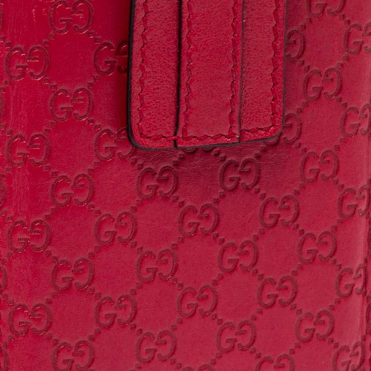 Pre Owned Gucci Red Leather Microguccissima iPhone 3&4 Case