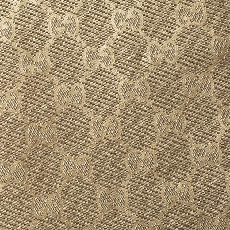 Pre Owned Gucci Gold GG Imprime Leather Flap iPad Case