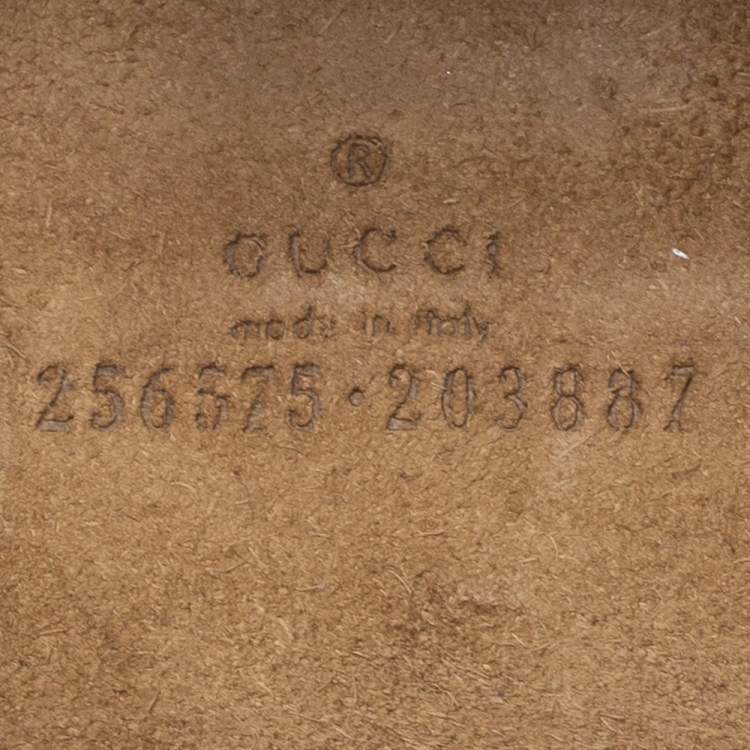 Pre Owned Gucci Gold GG Imprime Leather Flap iPad Case