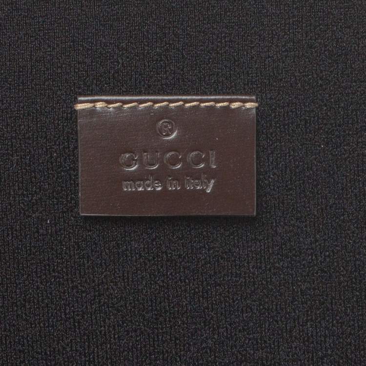 Pre Owned Gucci Beige/Ebony GG Supreme Canvas and Leather Interlocking Logo Laptop Case