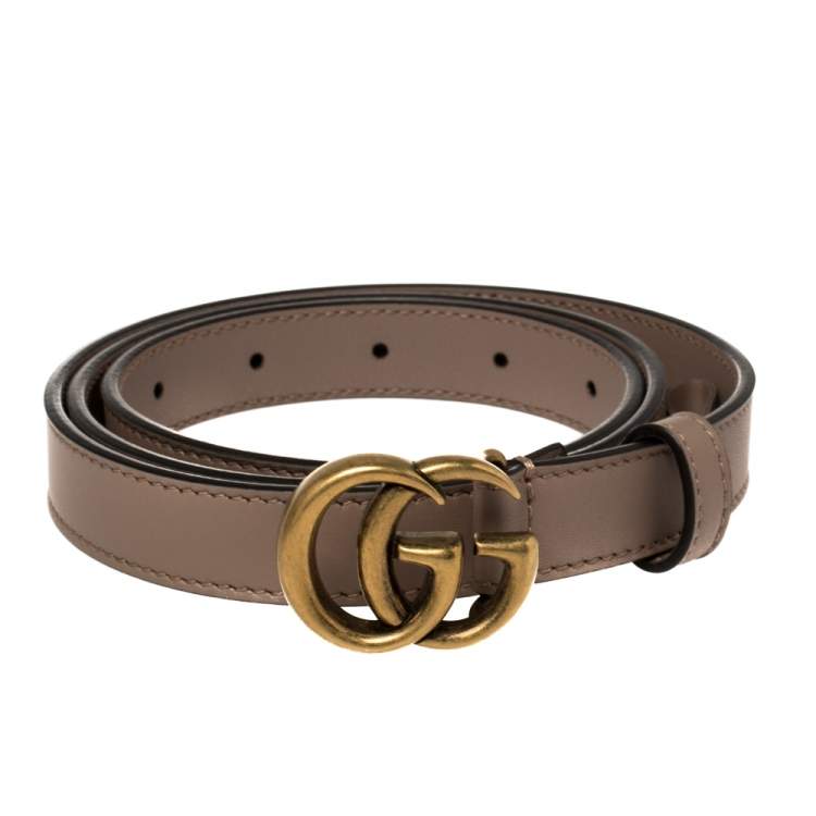 Gucci Old Rose Leather GG Marmont Buckle Narrow Belt 85CM Gucci | TLC