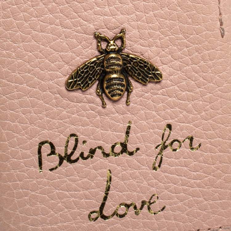 Pre Owned Gucci Pink Leather Blind For Love iPhone 7 Case