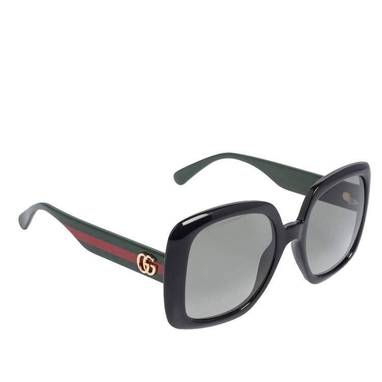 Gucci Black/Web GG0713S Oversized Sunglasses Gucci | The Luxury Closet