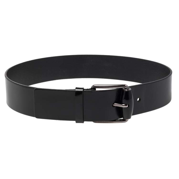 Jet Black Leather Gucci Belts For Man