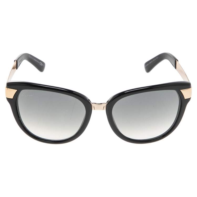 Pre Owned Gucci Black Acetate GG3651/S Gradient Cat Eye Sunglasses