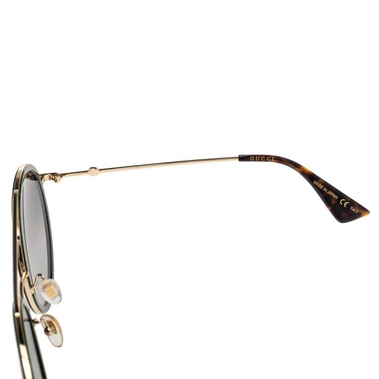Pre Owned Gucci Web Stripe / Grey Gradient GG0061S Round Sunglasses