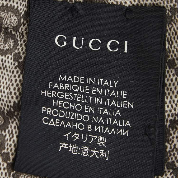 Pre Owned Gucci Brown Guccissima Bee & Floral Appliqué Silk Headband 