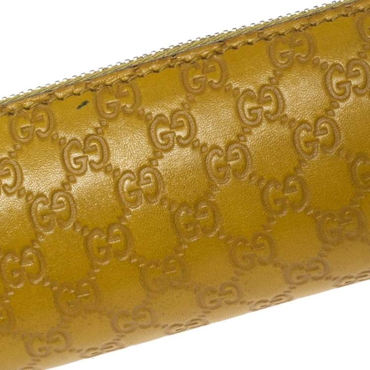 Pre Owned Gucci Lime Guccissima Leather Pencil Pouch