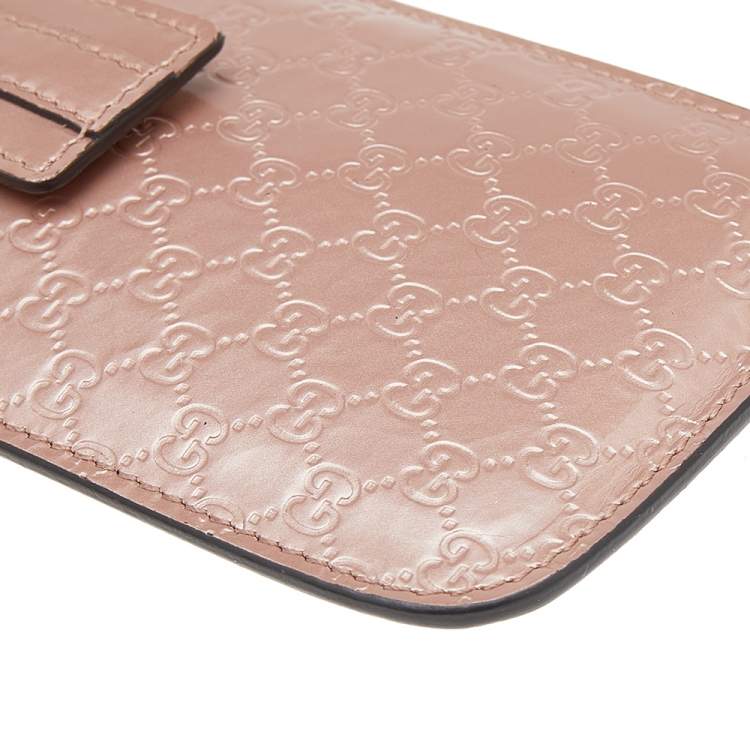 Pre Owned Gucci Beige Microguccissima Patent Leather iPhone 3&4 Case
