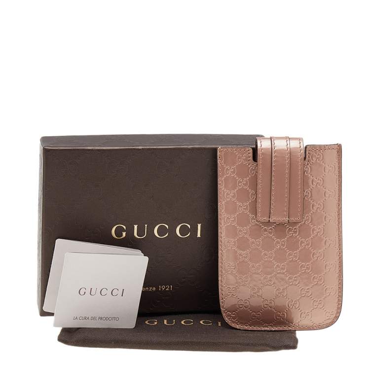 Pre Owned Gucci Beige Microguccissima Patent Leather iPhone 3&4 Case
