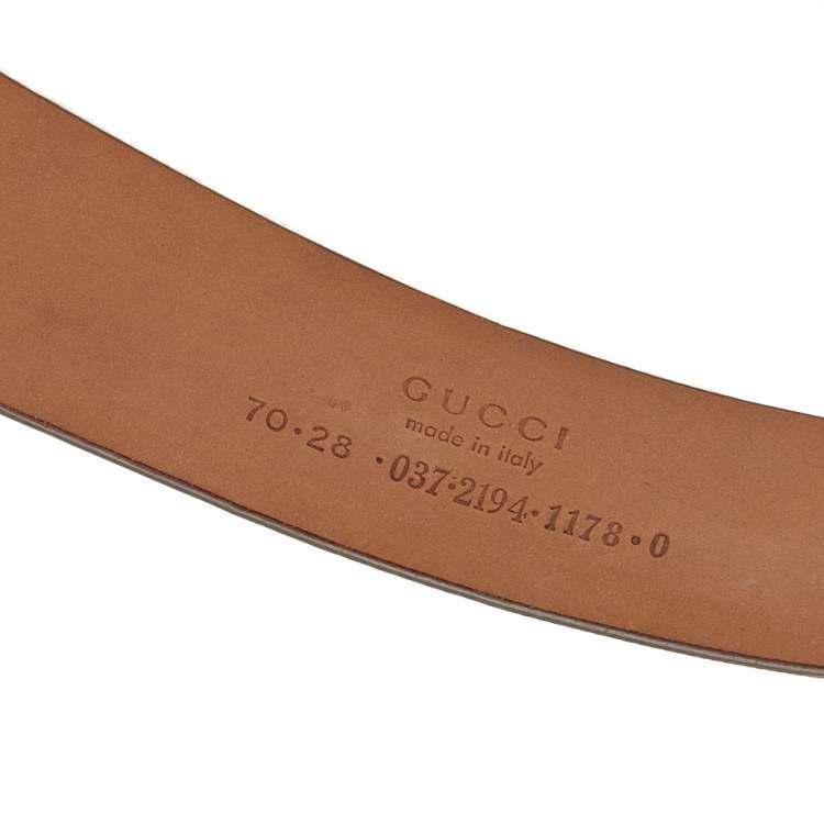 Pre Owned Gucci Vintage Grey Leather Waist Belt 70 CM