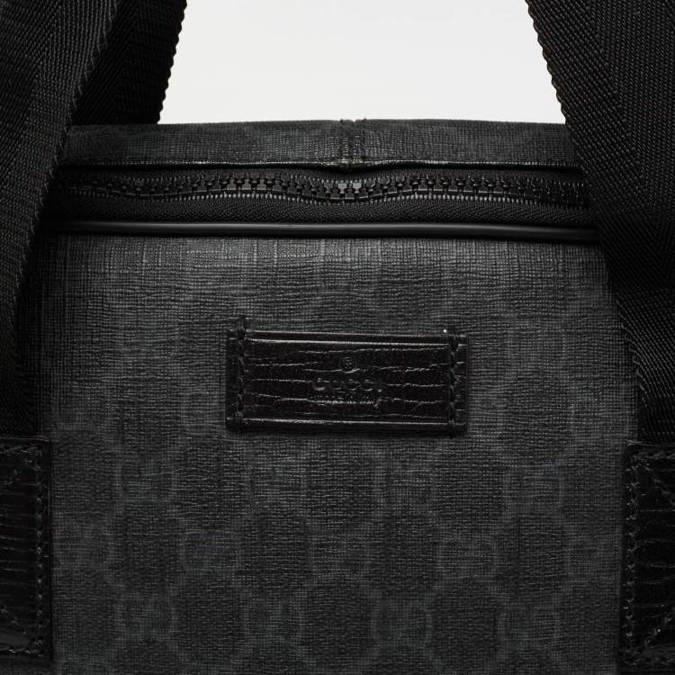 Pre Owned Gucci Black GG Supreme Canvas Laptop Case Bag