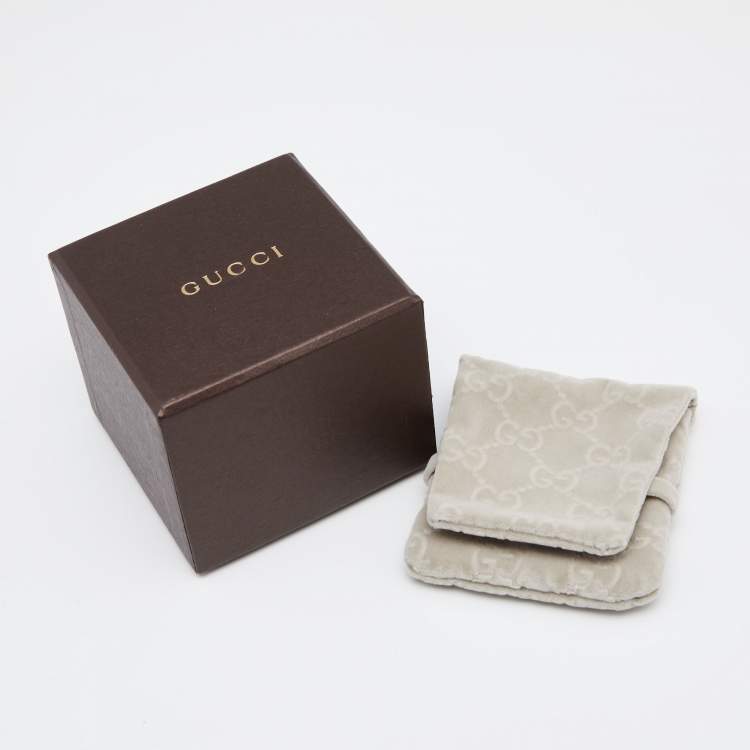 Pre Owned Gucci Black Tone Iridescent Crystal Drop Clip On Earrings