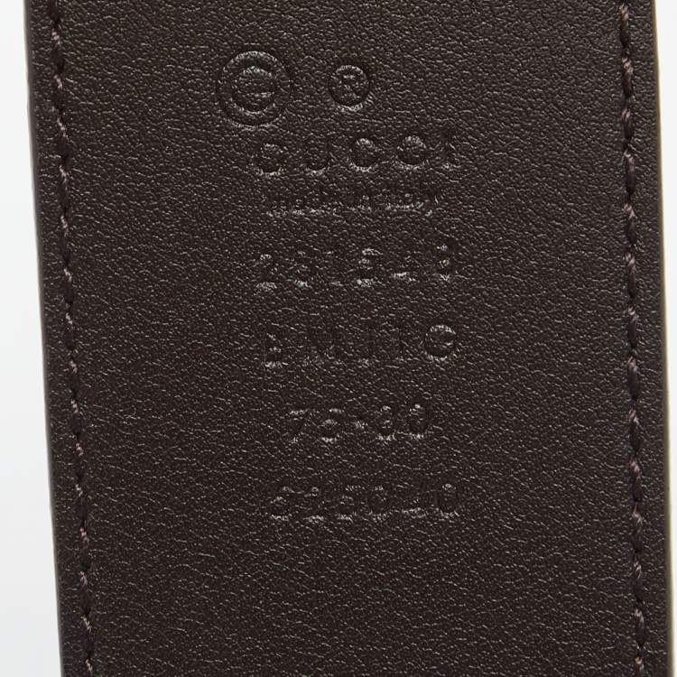 Pre Owned Gucci Dark Brown Microguccissima Leather Buckle Belt 75CM