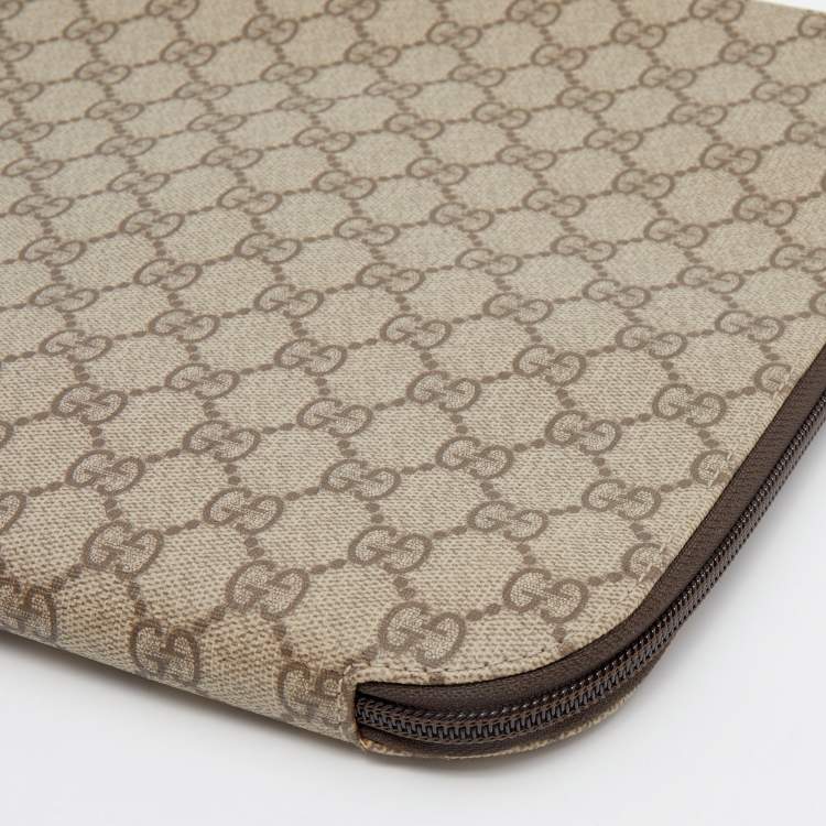 Pre Owned Gucci Beige/Ebony GG Supreme Canvas Portfolio