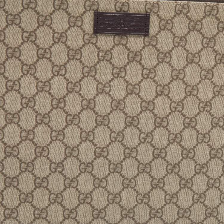 Pre Owned Gucci Beige/Ebony GG Supreme Canvas Portfolio