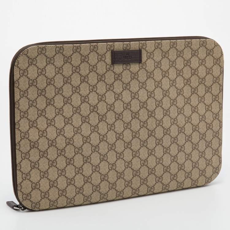 Pre Owned Gucci Beige/Ebony GG Supreme Canvas Portfolio