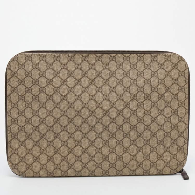 Pre Owned Gucci Beige/Ebony GG Supreme Canvas Portfolio