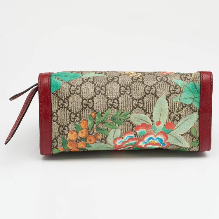 Pre Owned Gucci Multicolor Tian GG Supreme Canvas and Leather Cosmetic Pouch
