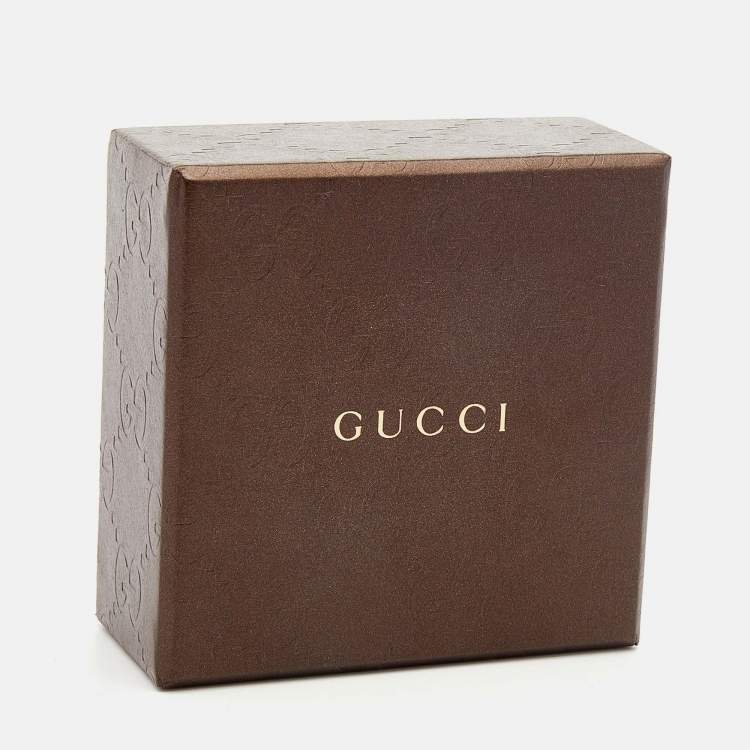 Pre Owned Gucci Interlocking Sterling Silver Link GG Charm Bracelet