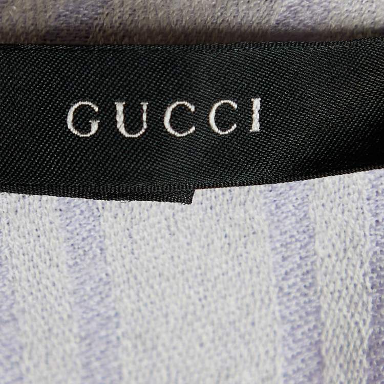 مملوكة مسبقًا Gucci Lilac GG Monogram Wool & Silk Fringed Shawl 