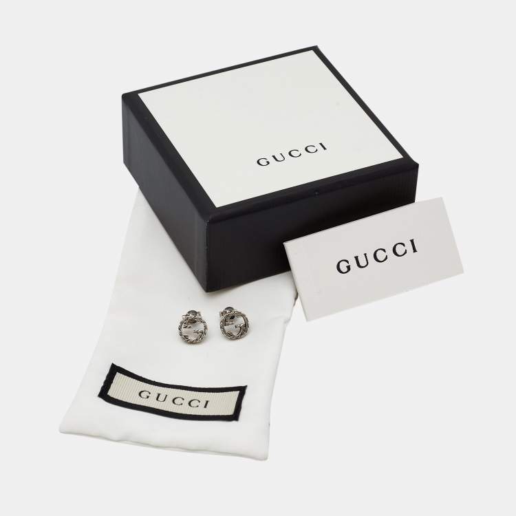 Pre Owned Gucci GG Sterling Silver Stud Earrings