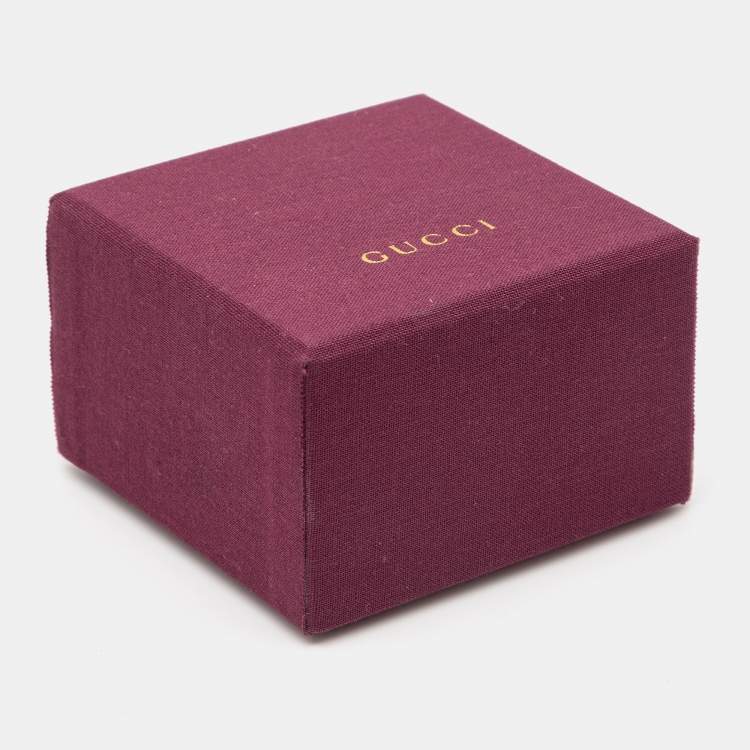 Pre Owned Gucci Aged Gold Tone Crystal Double G Pin Brooch 