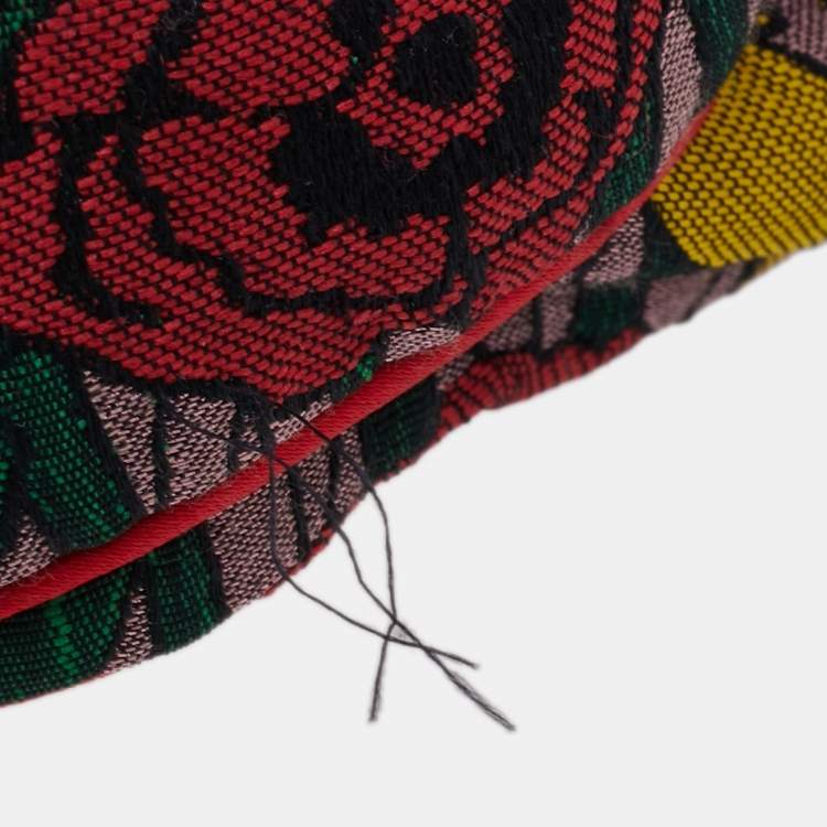 مملوكة مسبقًا Gucci Red Floral Jacquard Silk Headband 