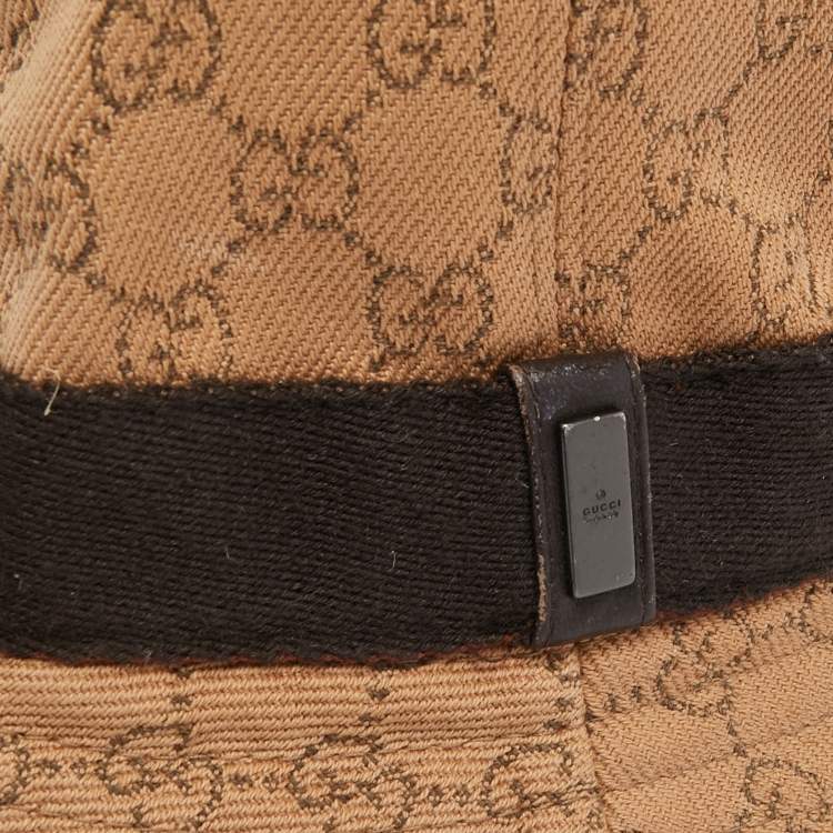 Pre Owned Gucci Beige GG Monogram Bucket Hat S