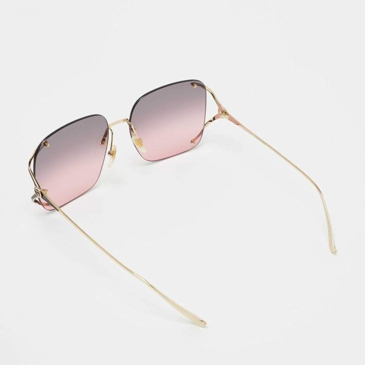 Pre Owned Gucci Pink GG0646S Gradient Square Sunglasses