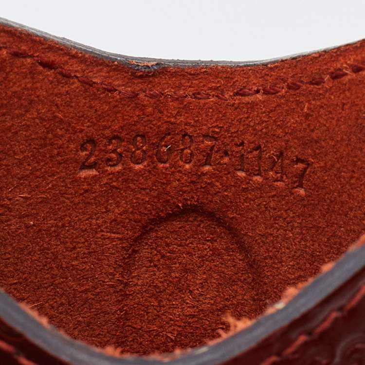 Pre Owned Gucci Rust Orange Microguccissima Patent Leather Blackberry Phone Case