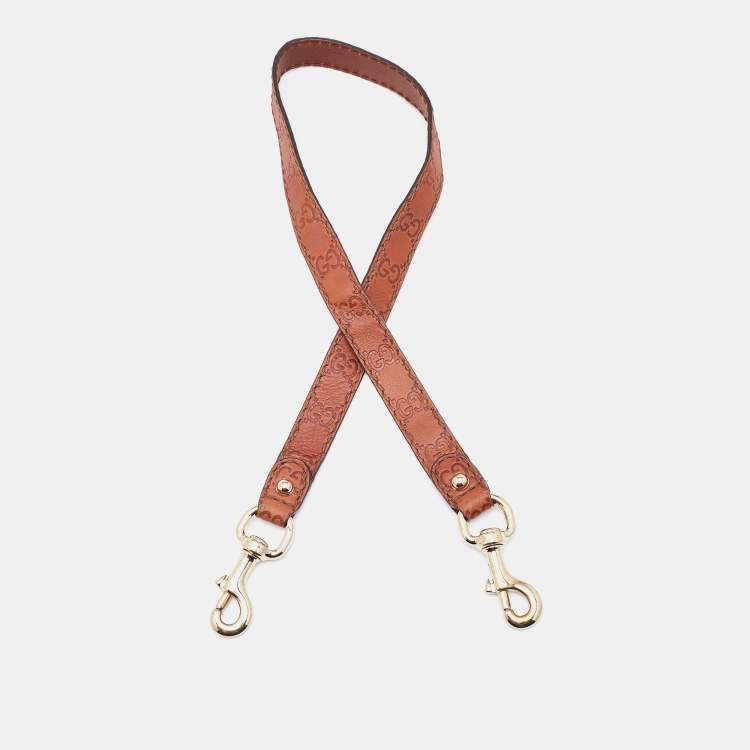 Pre Owned Gucci Brown Guccissima Leather Bag Strap