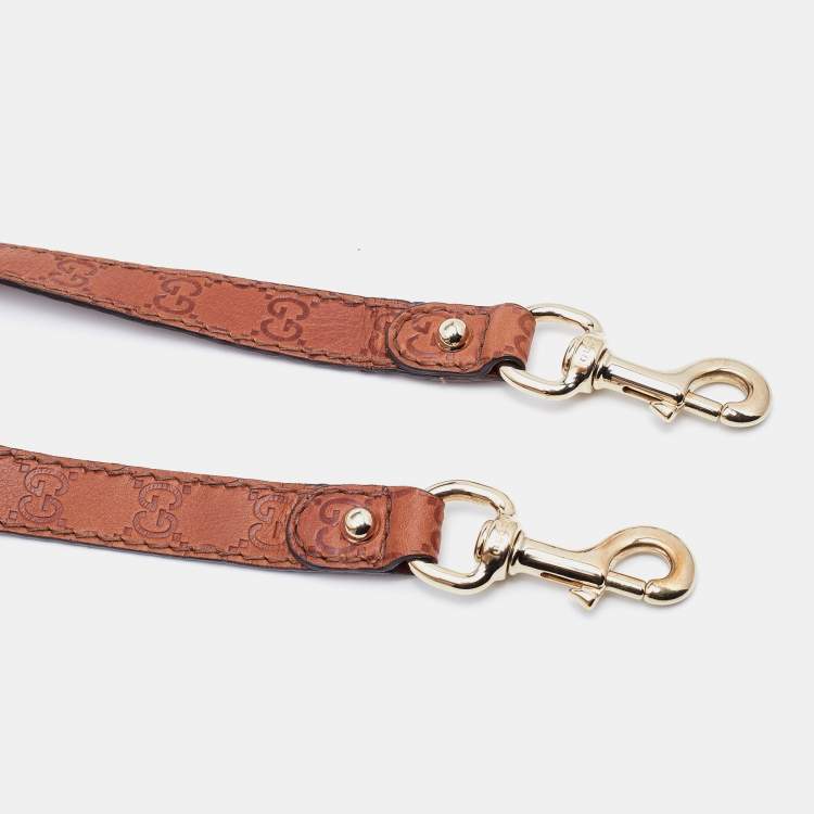 Pre Owned Gucci Brown Guccissima Leather Bag Strap