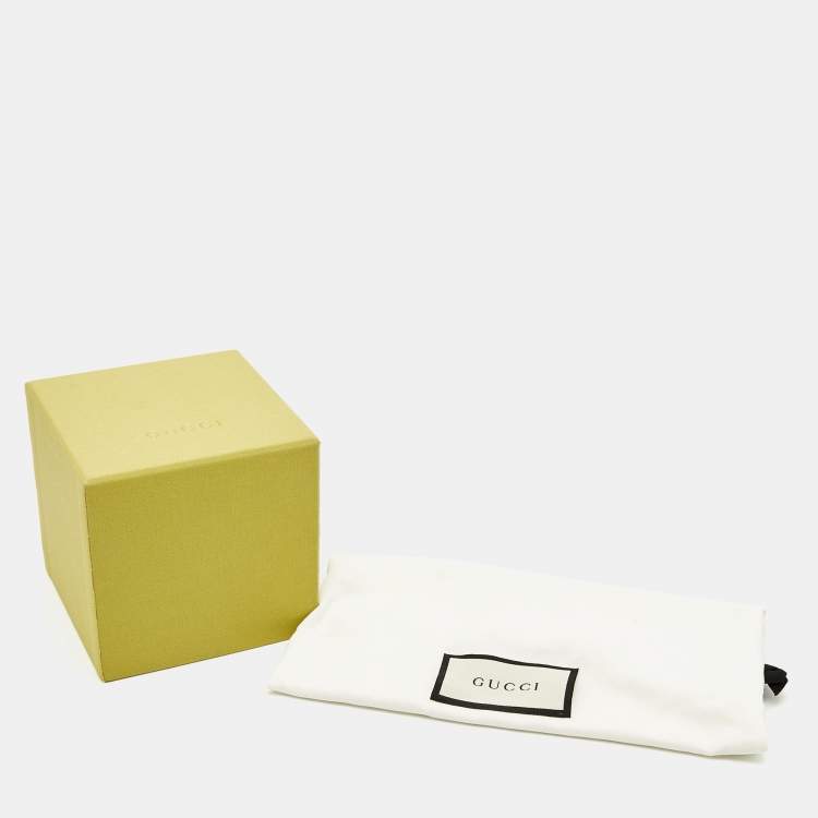 Pre Owned Gucci Aged Scarab and Cross Charms Gold Tone Necklace