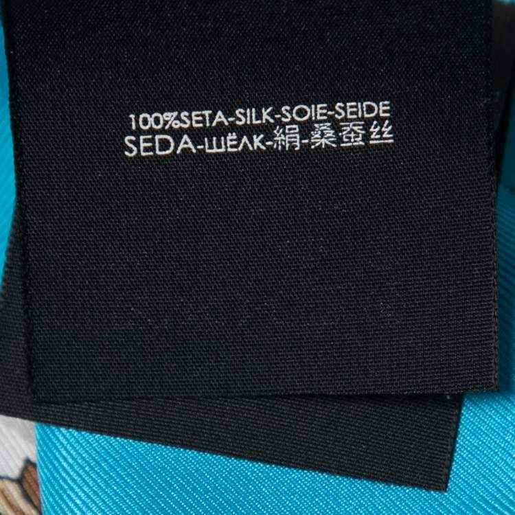 Pre Owned Gucci Multicolor Carre Flowers and Tassel Print Silk Square Scarf