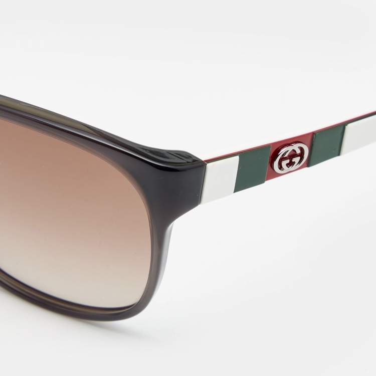 Pre Owned Gucci White/Black GG3551F/S Gradient Oversized Sunglasses