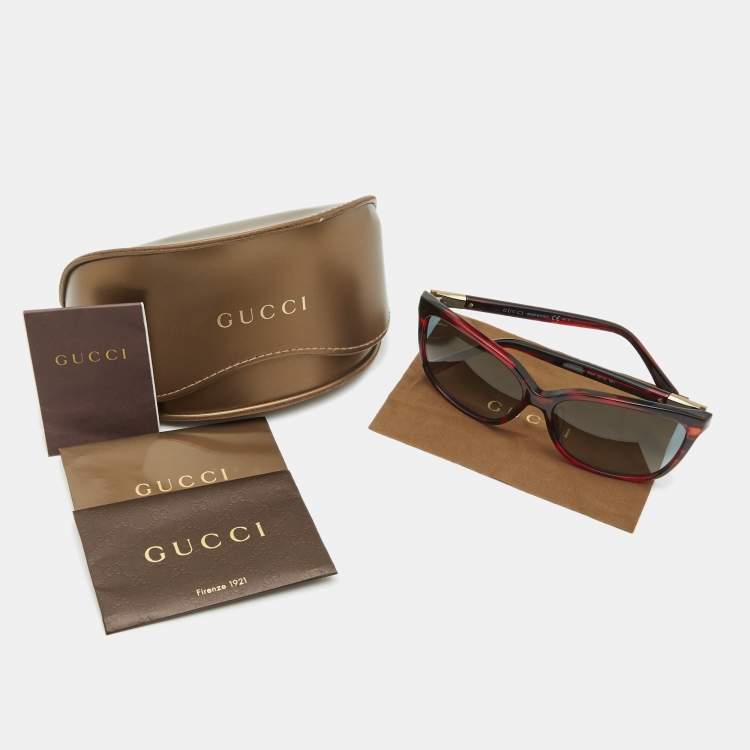 Pre Owned Gucci Red/Black GG3522/B/F/S Gradient Sunglasses