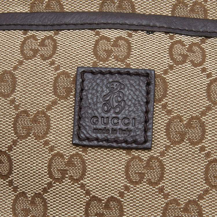 Pre Owned Gucci Brown Monogram Canvas And Leather Baby Carrier 