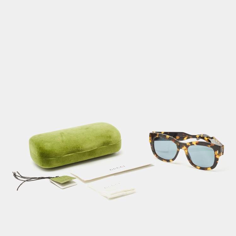 Pre Owned Gucci Brown/Black Tortoise Wayfarer Sunglasses
