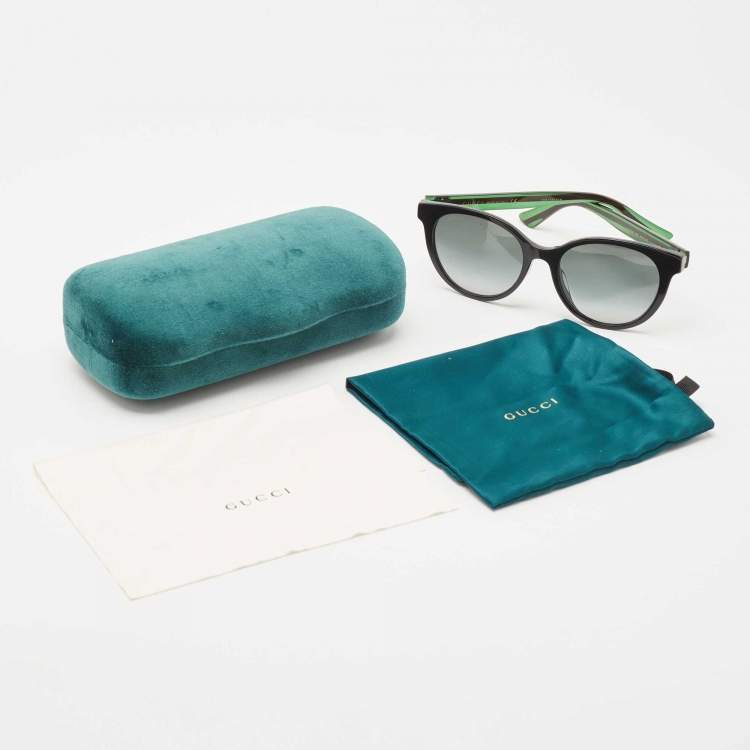 Pre Owned Gucci Black/Green Interlocking G Gradient Sunglasses