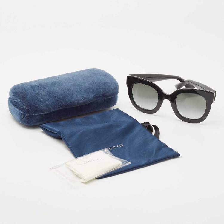 Pre Owned Gucci Black Interlocking G Star Crystals Sunglasses