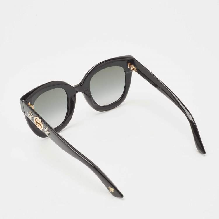 Pre Owned Gucci Black Interlocking G Star Crystals Sunglasses