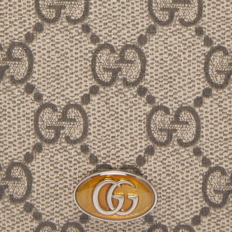 Pre Owned Gucci Beige GG Supreme Canvas Ophidia iPhone 12 Pro Max Cover