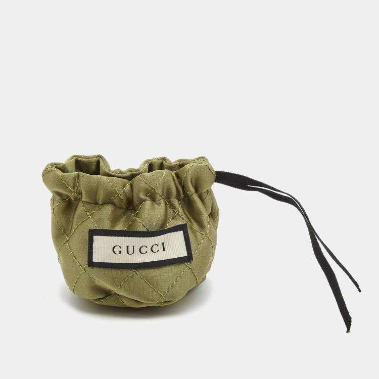 Pre Owned Gucci GG Crystal Gold Tone Earrings