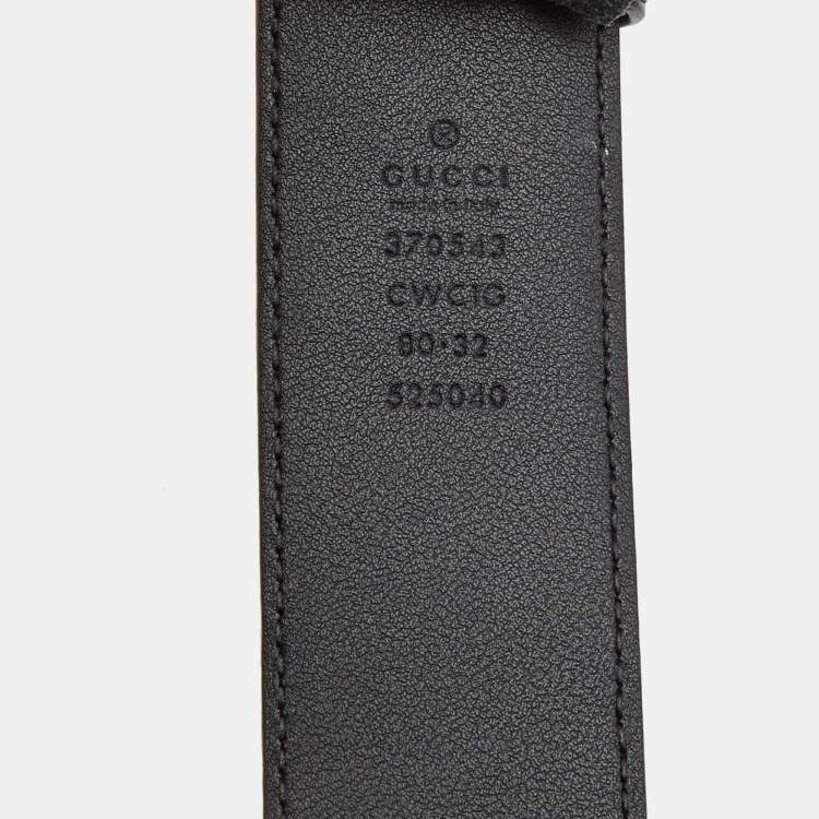 Pre Owned Gucci Black Guccissima Leather Signature Belt 80CM