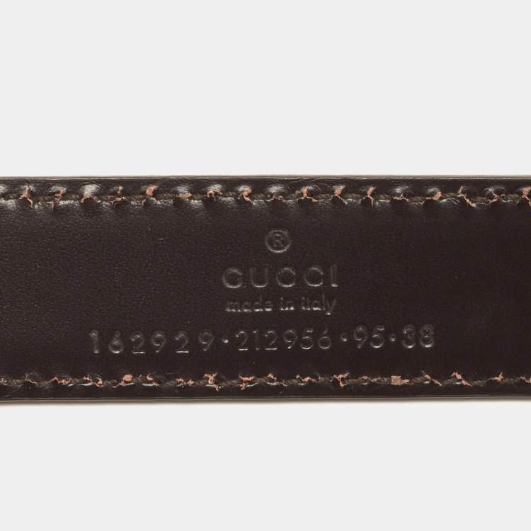 مملوكة مسبقًا Gucci Mauve Leather Guccissima Belt 95 CM